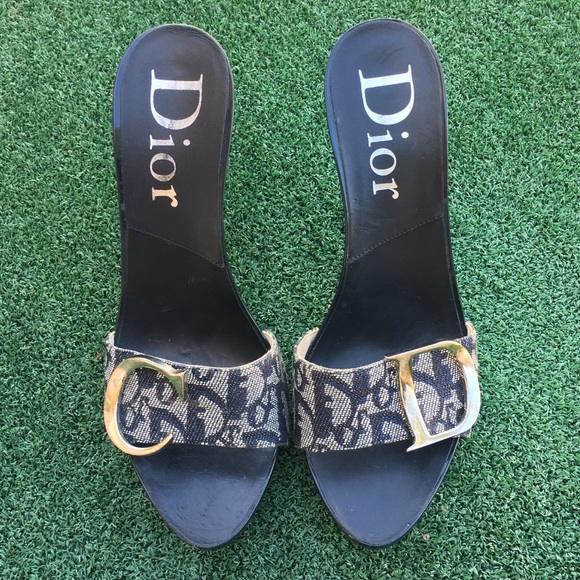 Dior Shoes - Christian Dior Vintage Logo Charms Clog Mule 38